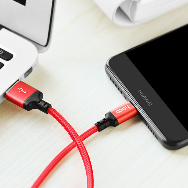 Hoco cable charging data USB to Type C red